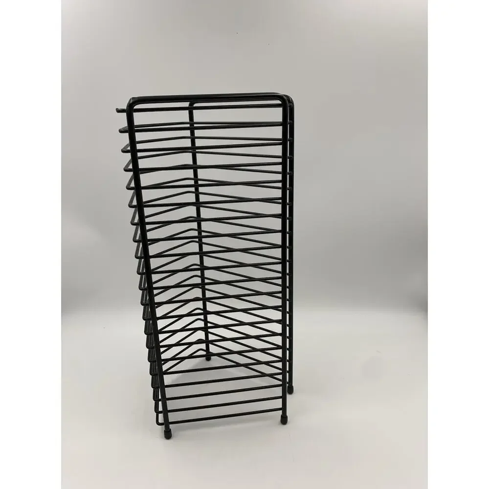 20 CD media metal wire rack stand storage holder organizer mini- tower black